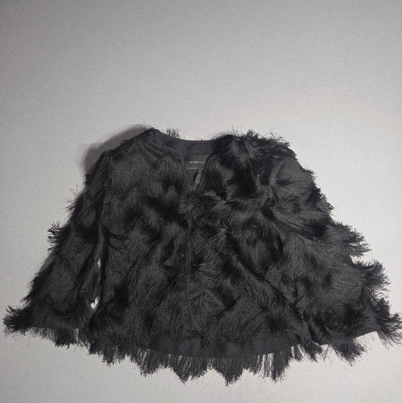 Bcbgmaxazria Jaxon Black Fringe Jacket Size XS - Picture 7 of 12